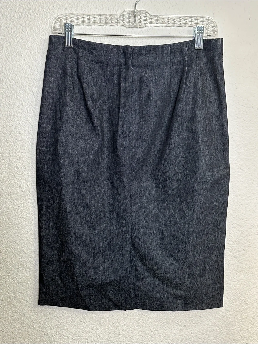 Ann Taylor Navy Denim-Like Chambray Pencil Skirt Work Office Business Size 6 NWT
